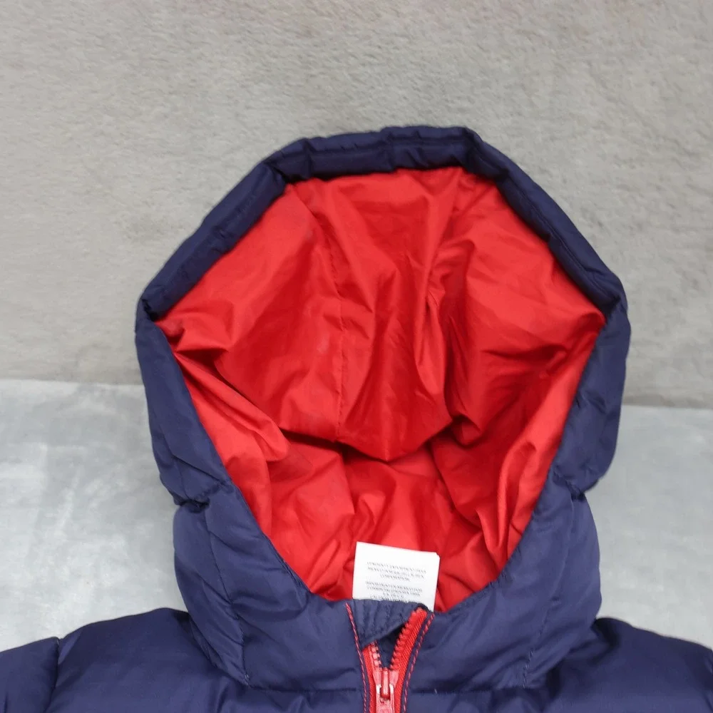 Ralph‎ Lauren Bunting Kids 24M Red Quilted Puffer Snowsuit Winter Mittens Footed